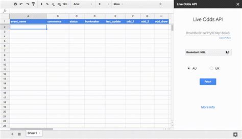 Sports Odds Data for Google Sheets .